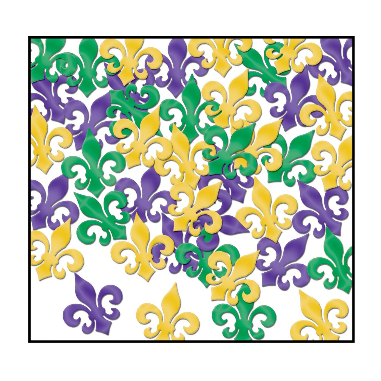 12 Pack Bulk Mardi Gras Confetti Fleur De Lis gold - green - purple (1 Oz per Pack)